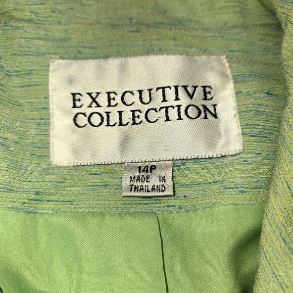 Executive Collection 14P Women's Green Blazer Suit Coat Petite Size PL Large - Picture 2 of 7